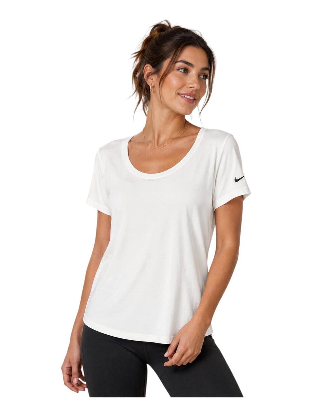 Nike Women's White Short Sleeve Scoop Neck T-Shirt